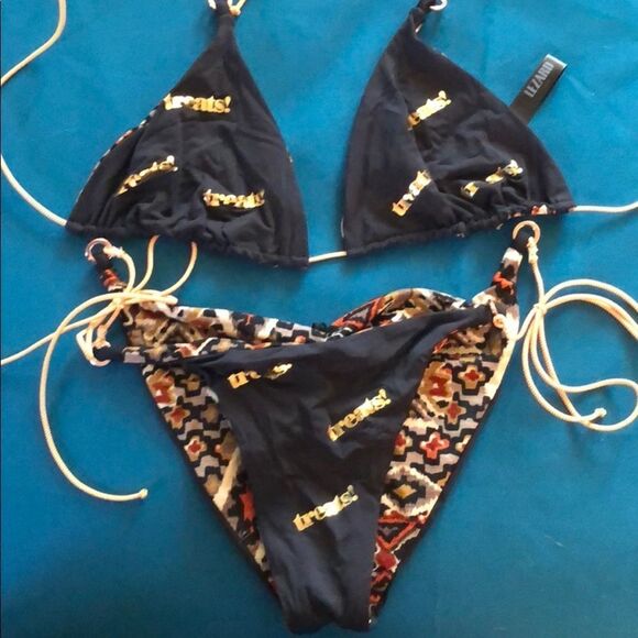 LEZARD BATIK CAVIAR PRINT BIKINI SET 2 pieces NWOT‎ - Picture 7 of 8